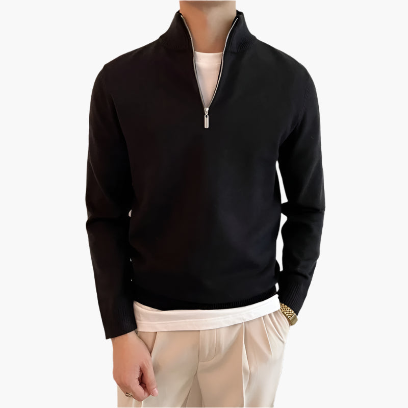 ANSEONG Maglione con zip fine a un quarto