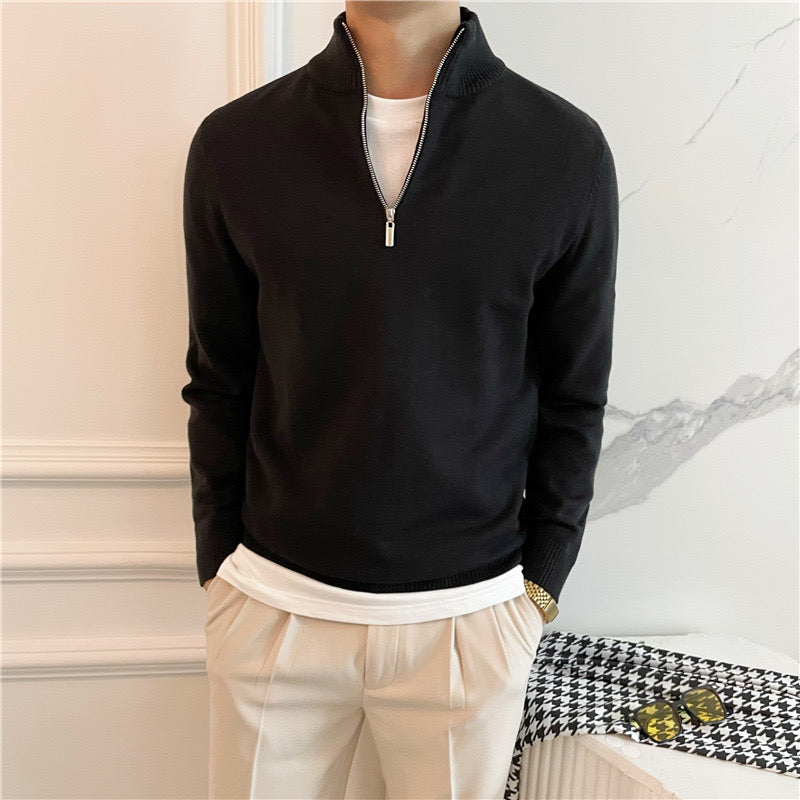 ANSEONG Maglione con zip fine a un quarto