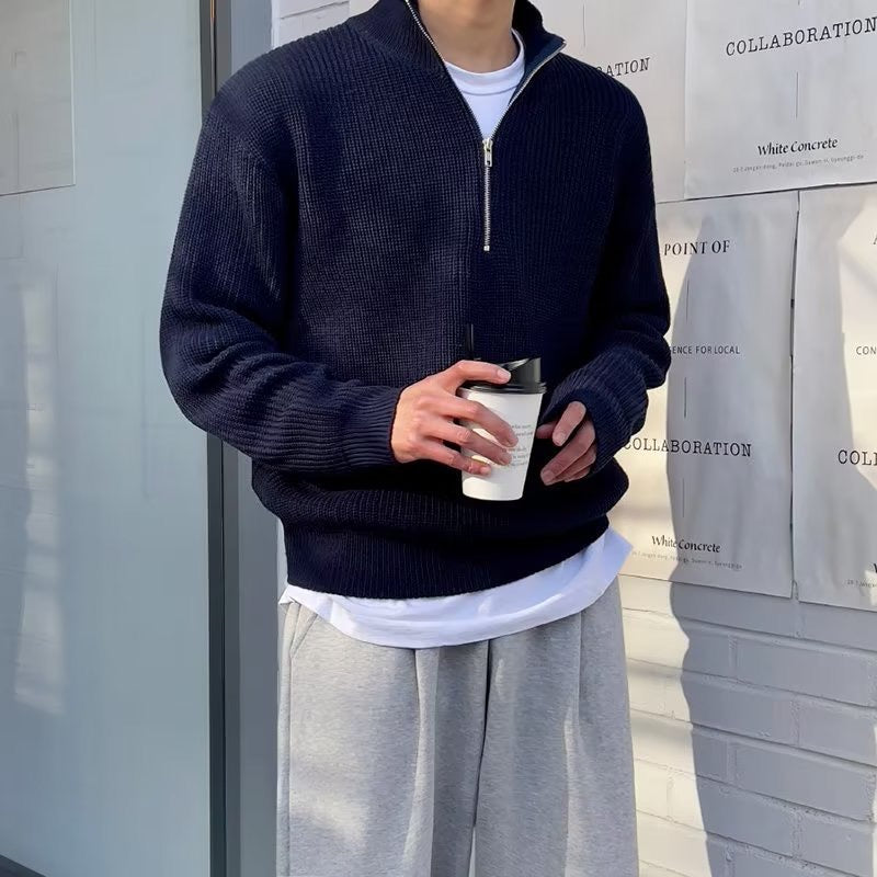 JEONJU Maglione con mezza zip