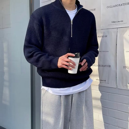 JEONJU Maglione con mezza zip